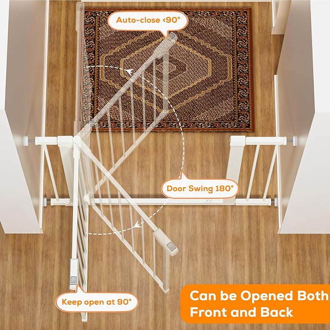 29.5-54.2" Baby Gate for Stairs, Baby Safety Essentials, Auto Close Gate for - Image 5