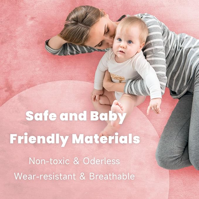 ACOMOPACK Baby Play Mat for Floor 1.3" Thick Memory Foam 50x50 Soft Velvet - Image 4