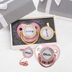 Custom Pacifier with Name, Personalized Pacifier Set with Gift Box, Glitter - Image 3