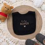 COUPLEHOODIES Custom Baby Name Embroidered Bib – Cotton Feeding Bib - Image 4