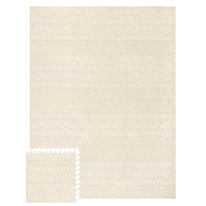 Lillefolk Baby Play Mat for Floor – 6x8ft Beige | Soft Non Toxic Premium EVA by LillefolkKids