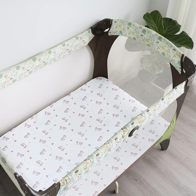 Pack and Play Sheets, Pack n Play Sheets | Mini Crib Sheets 2-Pack, Ultra Soft - Image 7