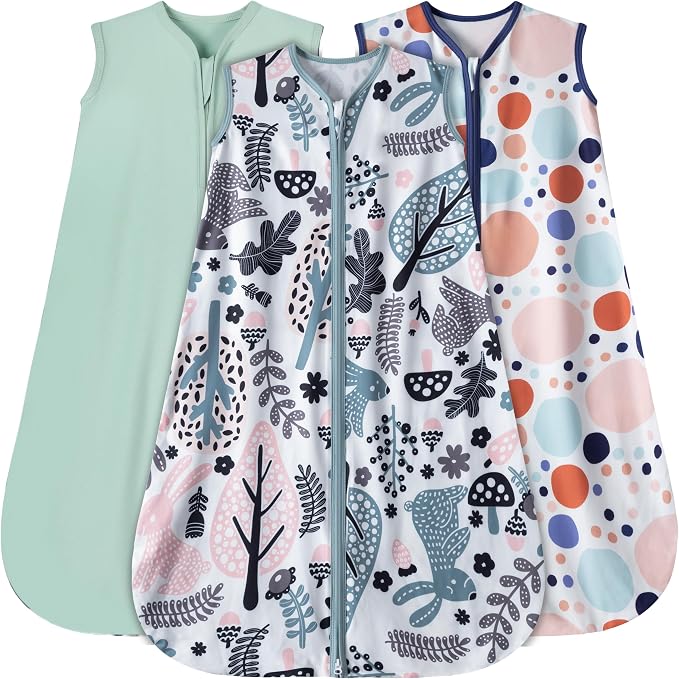 Baby Sleep Sack 12-18 Months 3 Pack Baby Wearable Blanket 100% Rayon Cotton by GUNTAIL