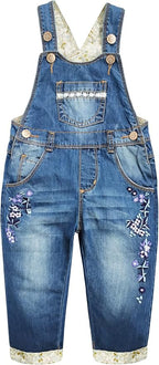 KIDSCOOL SPACE Baby Little Kids Cute Denim Embroidered Fashion Jean Overalls by KidscoolSpaceCallingOutAllTheChildrensDenimLovers