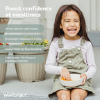 WeeSprout Bamboo Kids Bowls, Set of Four 15 oz Kid-Sized Dinnerware, Leftovers - Image 3