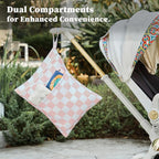 Pink Checkered Waterproof Wet Dy Diaper Bag - Image 3