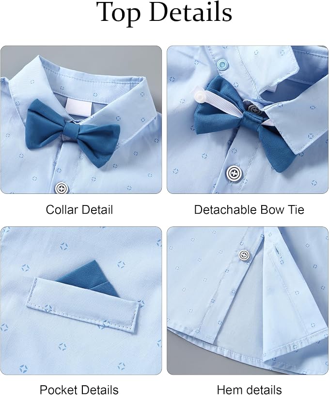 nilikastta Toddler Boy Outfit Boy Suit Boy Dress Shirt - Image 4