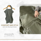 MOZAH 100% Organic Cotton Muslin Nursing Cover - Image 3