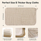 Muslin Burp Cloths for Baby 100% Cotton Burping Cloths for Boys Girls Large - Image 3