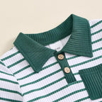 Newborn Baby Boy Girl Clothes Ribbed Knitted Long Sleeve Romper Pants Solid - Image 3