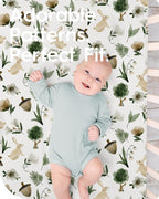 Crib Sheet Netural, Premium Soft Safari Jersey Knit Fitted Crib Sheet, Crib - Image 2