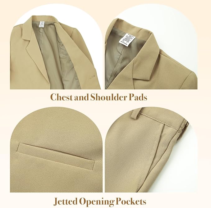 Luca Gabriel Toddler Boys' 5 Piece Classic Fit No Tail Formal Khaki Dress Suit - Image 4