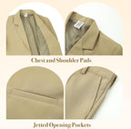 Luca Gabriel Toddler Boys' 5 Piece Classic Fit No Tail Formal Khaki Dress Suit - Image 4