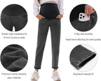POSHGLAM Women's Maternity Jeans Over Belly Comfy Stretch 28'' Boyfriend Jeans - Image 2