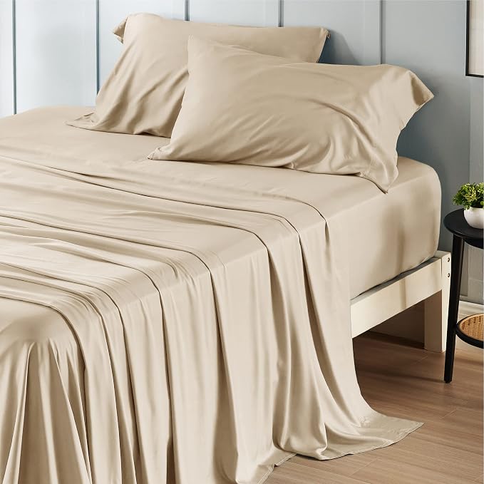 Bedsure Full Size Bed Sheets, Cooling Sheets, Rayon Derived from Bamboo by BEDSURE