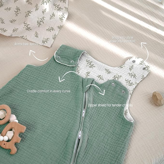 lulumoon Sleep Sack Muslin for Baby: Cotton Wearable Blanket for 3-9 Months - Image 7