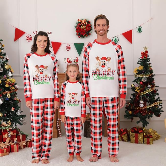 Weixinbuy Family Pajamas Set Christmas Pjs Matching Clothes Pajamas - Image 5