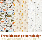 3-Pack 100% Cotton Baby Boy Rompers, 0-24Months Short Sleeve Toddler Romper - Image 3