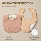 6-Pack Muslin Baby Bibs for Unisex Boys Girls, Cotton Baby Drool Bibs, Drooling - Image 2