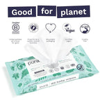 Pura Baby Wipes 3 x 60 per pack 100% Plastic-Free & Plant Based Wipes, 99% Water - Image 4