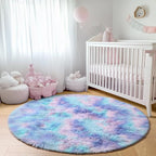 ONASAR Rainbow Round Area Rugs 5ft, Soft Bedroom Circle Rug Mats - Image 8
