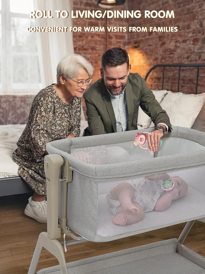 Ezebaby Baby Bassinet Bedside Crib, 3-in-1 Rocking Bassinets Bedside Sleeper - Image 7
