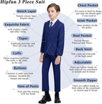 Boys' 3 Piece Suit Set with Suit Jacket, Formal Tuxedos Slim Fit Ring Bearer - Image 3
