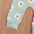 3Pcs Baby Girl Outfits Daisy Sweatshirt + Pants + Headband Infant Fall Winter - Image 5