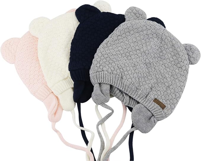 Bestjybt Baby Hat Cute Bear Infant Toddler Earflap Fleece Lined Beanie Warm Caps - Image 4
