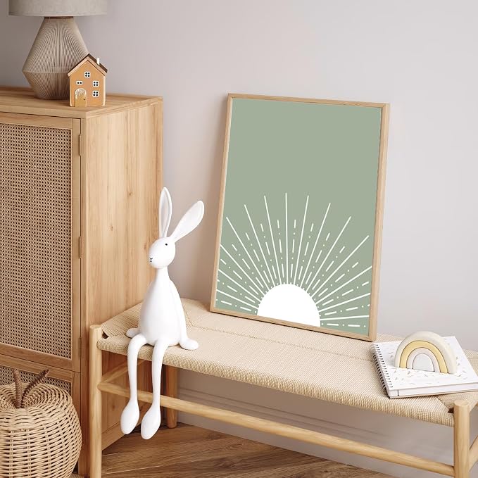 Boho Wall Art Poster Set of 4 Sage Green Nursery Wall Decor “You Are My - Image 4