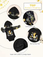 Fommy Newborn Baby Boy Clothes Plaid Letter Print Long Sleeve Hoodies + Long - Image 3
