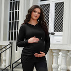 GINKANA Maternity Hoodie Long Sleeves Shirts Casual Maternity Top Pregnancy - Image 3
