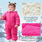 Funnycokid Baby Snowsuit Infant Winter Puffer Coat Newborn 3-24M Hooded - Image 4