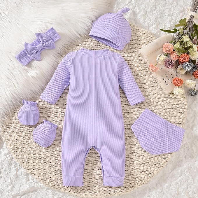 Aalizzwell Newborn Baby Ribbed Romper - Image 5