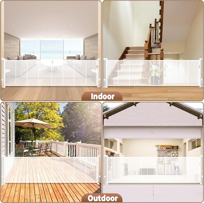 236" Retractable Baby Gate Extra Wide, Mesh Gate Long Child Gate Pet Gate - Image 7