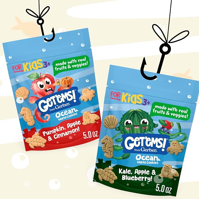 Get'ems! from Gerber Pumpkin, Apple & Cinnamon Ocean World Cookies, Kids Snack - Image 8