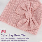 BQUBO Newborn Baby Hats Mittens Set Hospital Hat Beanie Infant Bow Hats Baby - Image 6