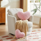 EastTree Heart Pillows, Light Pink Heart Shaped Pillows, Ultra Soft Extra-Large - Image 2