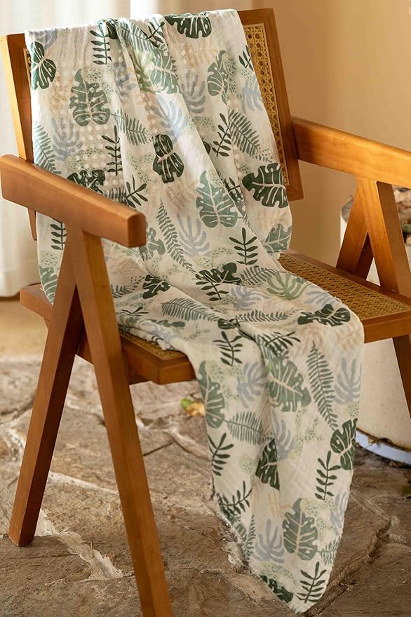 Muslin Swaddle Blankets for Newborn, 4 Pack Organic Cotton Baby Blankets Neutral - Image 3