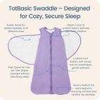 Newborns Swaddle Sleep Sack 0–3 Months, 1.0 TOG Baby Blanket - Image 2