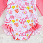 WOLBAY Baby Girl Swimsuit Long Sleeve One Piece Rash Guard - Image 5