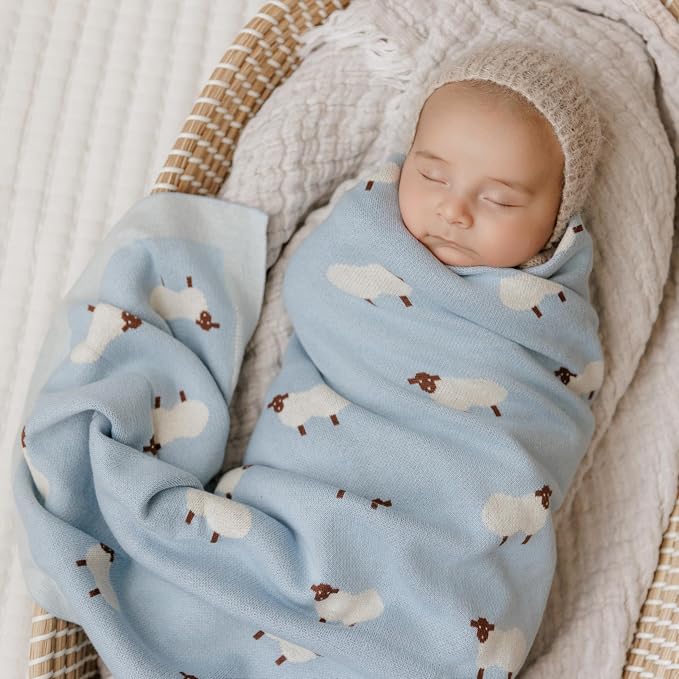 Knit Baby Swaddle Blanket for Boys - Image 2