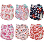 ALVA 6 Pack Cloth Diaper with 12 Inserts One Size Adjustable Washable Reusable - Image 2