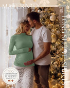 4 Packs Womens Maternity Shirts Long Sleeve Cotton Ribbed Pregnancy Mock Neck - Image 4