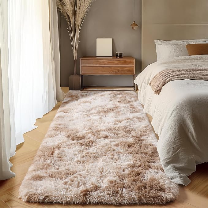 ONASAR Runner Rugs for Bedroom Living Room, Tie-Dyed Beige 2x6 Washable Bedside by ONASAR