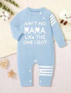 Baby Boy Clothes Infant Mamas Print Romper Stripe Sleeve Outfits Fall Winter - Image 5