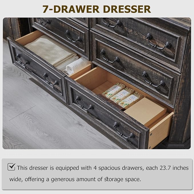 T4TREAM Farmhouse 6 Drawers Dresser - Image 6
