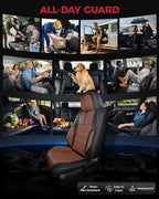 FREESOO Black Brown Car Seat Covers Full Set - Image 4