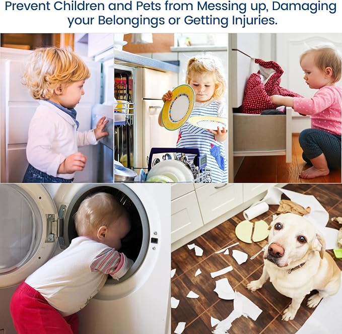 Jetec 10 Pieces Cabinet Locks for Babies, U-Shaped Proofing Drawers Safety - Image 5