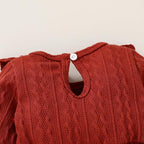 Happy Town Baby Girl Romper Infant Fall Winter Clothes Ruffle Sweater Long - Image 6